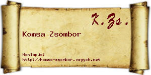 Komsa Zsombor névjegykártya