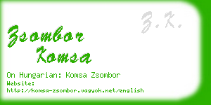 zsombor komsa business card